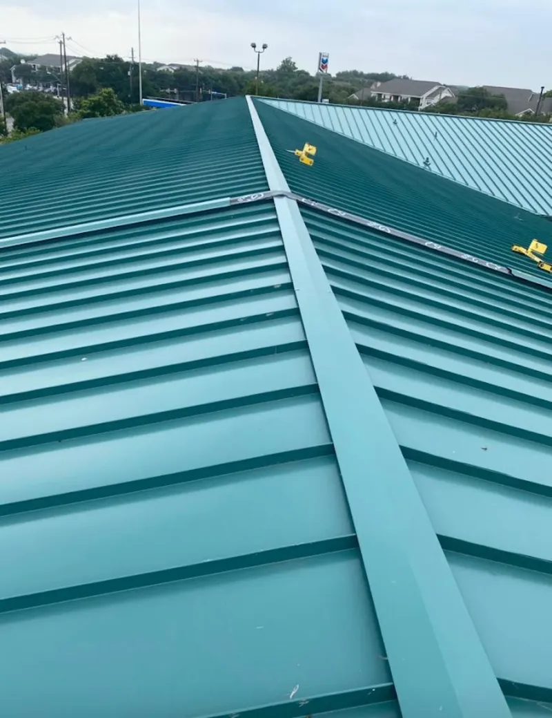 Green commercial metal roof ridge and valley for Metal Roof Repair in Stroudsburg